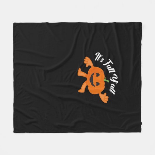 Es ist Herbst Y’all Niedliche Pumpkin Illustration Fleecedecke (Vorderseite (Horizontal))