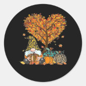 Es ist Herbst Y’all Niedlichen Gnomes Pumpkin Herb Runder Aufkleber (Vorderseite)