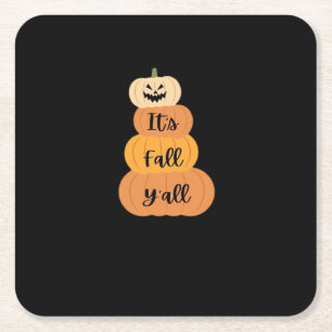 Es ist Herbst Y’all Pumpkin Autumn Halloween Desig Rechteckiger Pappuntersetzer