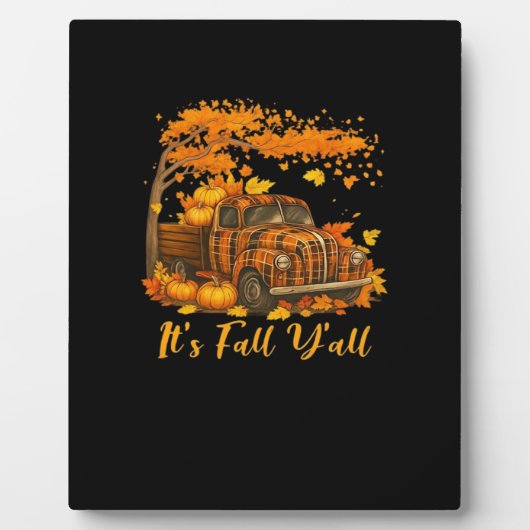 Es ist Herbst Y’all Pumpkin Autumn Tree Hello Fall Fotoplatte (Vorderseite)