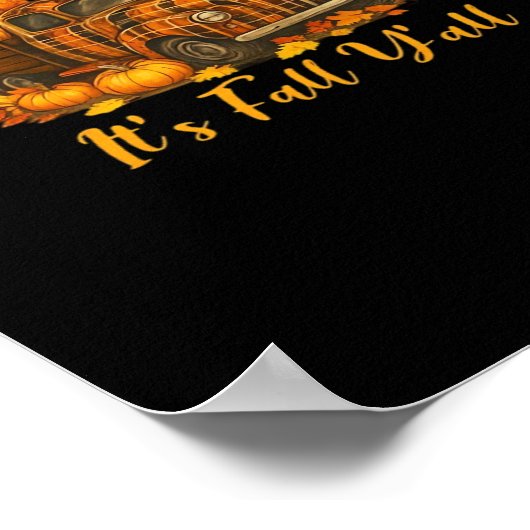 Es ist Herbst Y’all Pumpkin Autumn Tree Hello Fall Poster (Ecke)