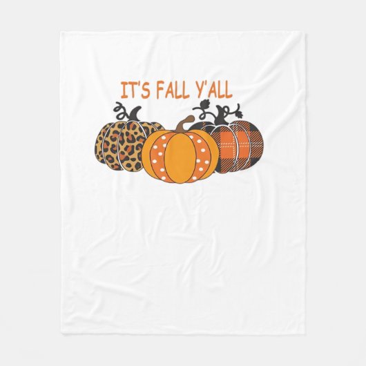 Es ist Herbst Y’all Pumpkin Erntedank Fleecedecke (Vorderseite)