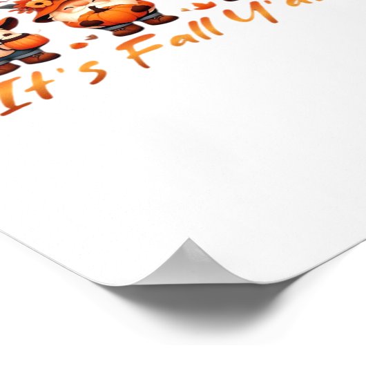 Es ist Herbst Y’all Pumpkin Gnome Autumn Tree Funn Poster (Ecke)