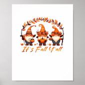 Es ist Herbst Y’all Pumpkin Gnome Autumn Tree Funn Poster (Vorne)