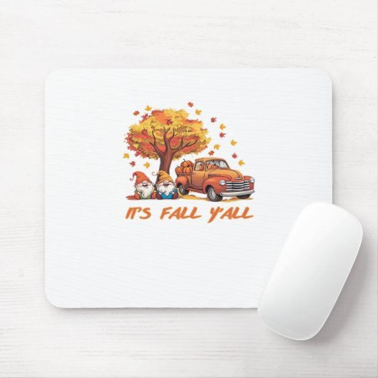 Es ist Herbst Y’all Pumpkin Gnome Autumn Tree Pump Mousepad (Mit Mouse)