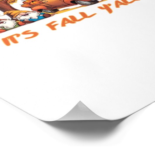 Es ist Herbst Y’all Pumpkin Gnome Autumn Tree Pump Poster (Ecke)