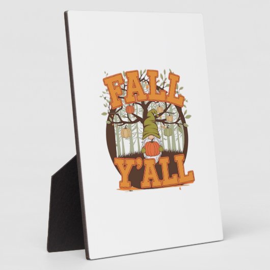 Es ist Herbst Y’all Pumpkin Gnome Herbst Lässig Fotoplatte (Seite)