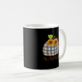 Es ist Herbst Y’all Pumpkin Karierten Design Hallo Kaffeetasse (VorderseiteRechts)
