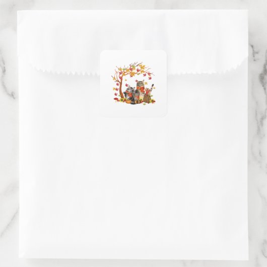 Es ist Herbst Y’all Pumpkin Lover Halloween Thanks Quadratischer Aufkleber (Tasche)