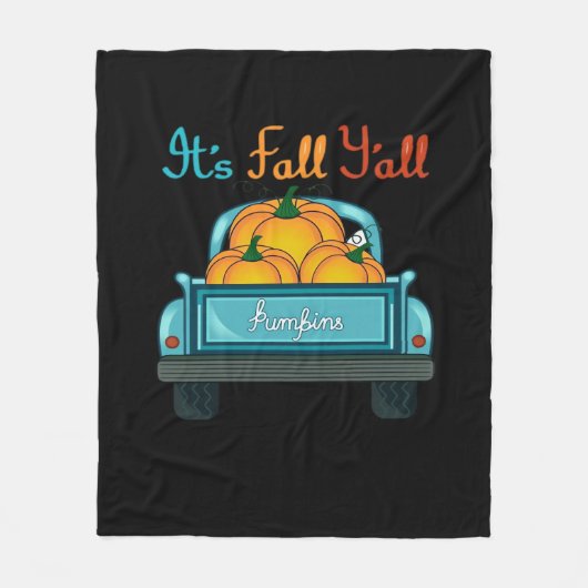 Es ist Herbst Y’all Pumpkins Truck Funny Graphic Fleecedecke (Vorderseite)