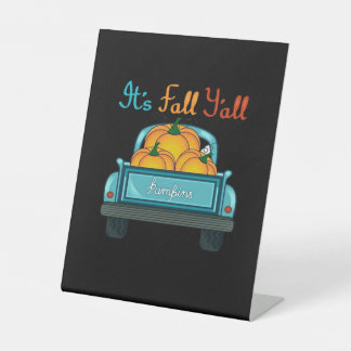 Es ist Herbst Y’all Pumpkins Truck Funny Graphic Sockelschild