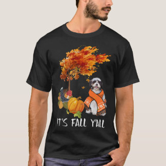 Es ist Herbst Y All Shih Tzu Hund Autumn Halloween T-Shirt