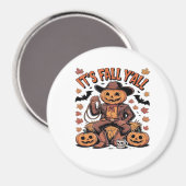 Es ist Herbst Y’all Western Cowboy Pumpkin Hallowe Magnet (Vorderseite/Rückseite)