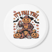 Es ist Herbst Y’all Western Cowboy Pumpkin Hallowe Magnet (Vorne)