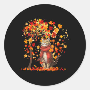 Es ist Herbst Y'all Cat Leaf Fall Baum Hallo Herbs Runder Aufkleber