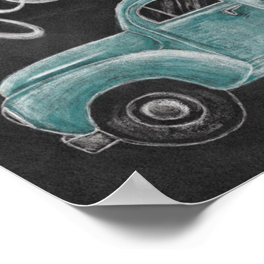 Es ist Herbst Y'all - Chalkboard Truck Poster (Ecke)