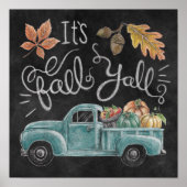 Es ist Herbst Y'all - Chalkboard Truck Poster (Vorne)