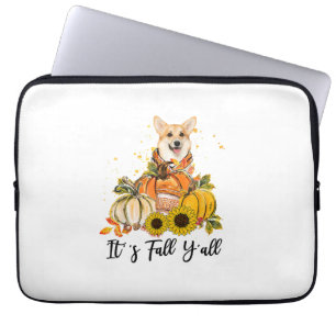 Es ist Herbst Y'all Corgi Pumpkin Erntedank Laptopschutzhülle