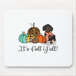 Es ist Herbst Y'all Dackel Pumpkin Dog Halloween C Mousepad