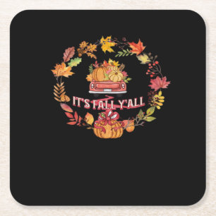 Es ist Herbst Y'all Ernte Road Rechteckiger Pappuntersetzer