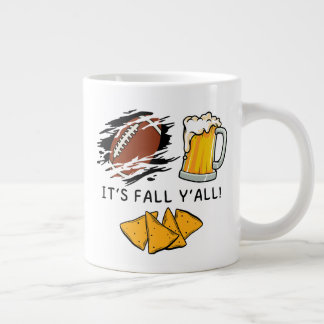Es ist Herbst Y'all Fußball, Bier, Chips Tasse