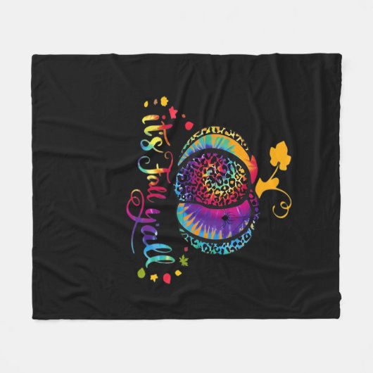 Es ist Herbst Y'all Gefärbte Krawatte Leopard Prin Fleecedecke (Vorderseite (Horizontal))