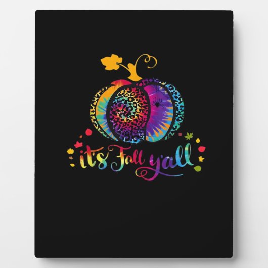 Es ist Herbst Y'all Gefärbte Krawatte Leopard Prin Fotoplatte (Vorderseite)