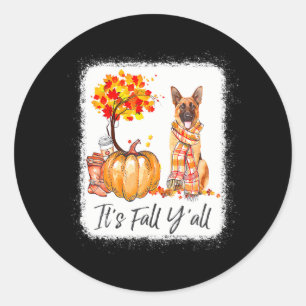 Es ist Herbst Y'all German Shepherd Dog Halloween Runder Aufkleber