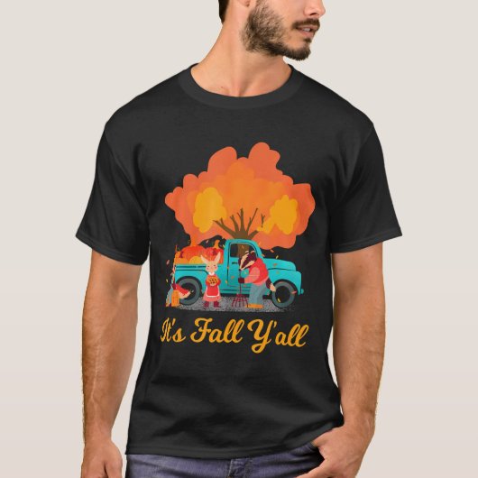Es ist Herbst Y'all Gnome Zwerg Herbst Leaves Fall T-Shirt (Vorderseite)