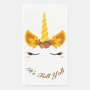 Es ist Herbst Y'all Herbst Einhorn Party Serviette
