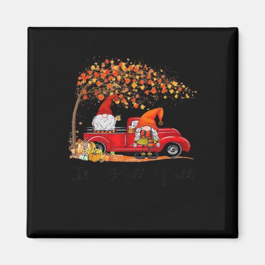 Es ist Herbst Y'all Niedliche Gnomes Tree Herbstla Magnet (Vorne)