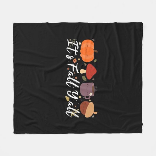 Es ist Herbst Y'all Niedlicher Kaffeepumpukkin Her Fleecedecke (Vorderseite (Horizontal))