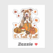 Es ist Herbst Y'all Pitbull Dog Fall Scarf Herbstp Aufkleber (Blatt)