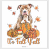 Es ist Herbst Y'all Pitbull Dog Fall Scarf Herbstp Aufkleber (Blatt)