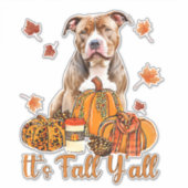 Es ist Herbst Y'all Pitbull Dog Fall Scarf Herbstp Aufkleber (Vorderseite)
