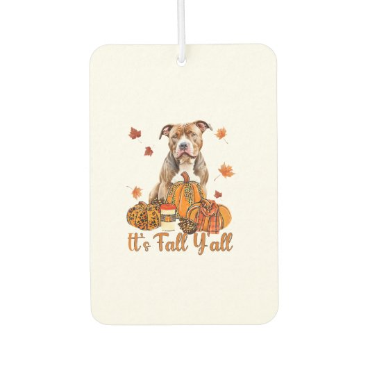 Es ist Herbst Y'all Pitbull Dog Fall Scarf Herbstp Autolufterfrischer (Vorderseite)