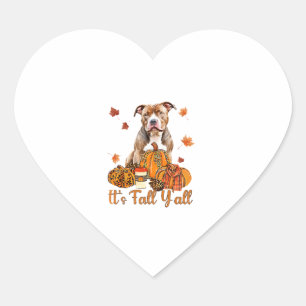 Es ist Herbst Y'all Pitbull Dog Fall Scarf Herbstp Herz-Aufkleber