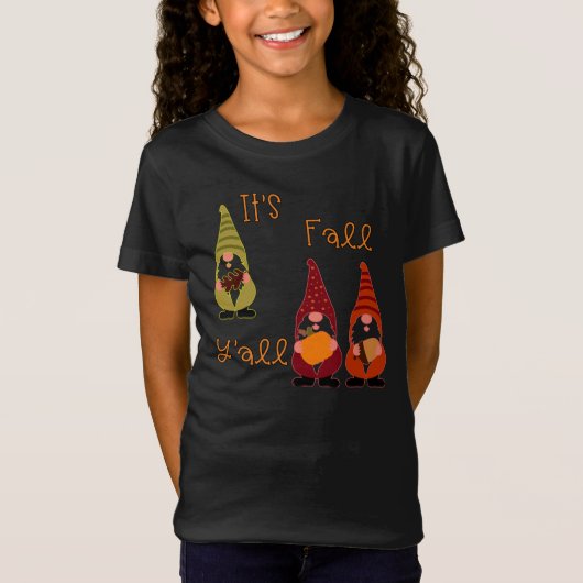 Es ist Herbst Y'all Pumpkin Gnome Autumn Tree T-Shirt (Vorderseite)