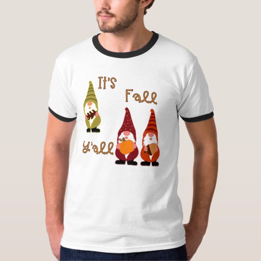 Es ist Herbst Y'all Pumpkin Gnome Autumn Tree T-Shirt (Vorderseite)