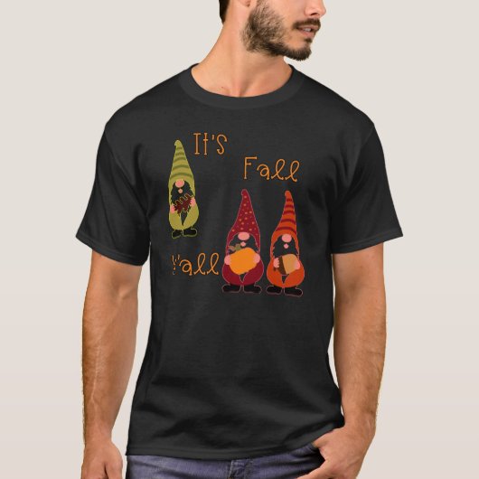Es ist Herbst Y'all Pumpkin Gnome Autumn Tree T-Shirt (Vorderseite)