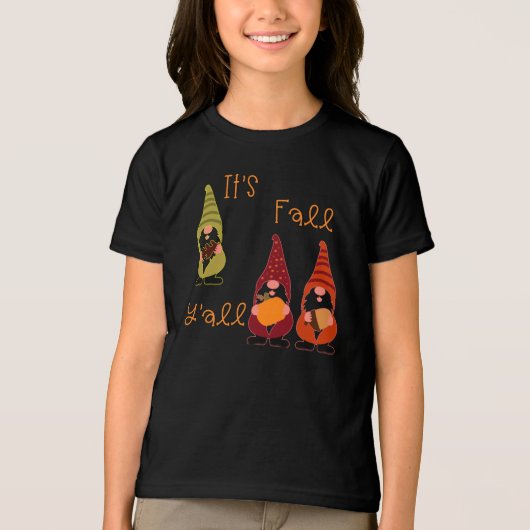 Es ist Herbst Y'all Pumpkin Gnome Autumn Tree Tri-Blend Shirt (Vorderseite)
