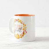 Es ist Herbst Y'all Pumpkin Wasserfarbe Kaffee Tas Zweifarbige Tasse (Vorderseite Links)