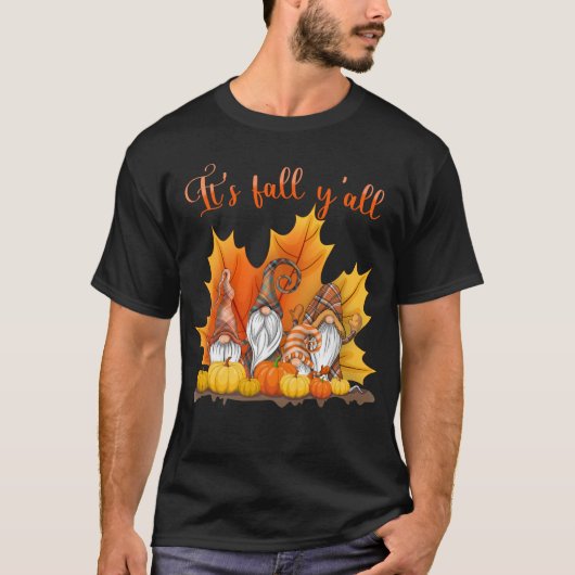 Es ist Herbst Y'alle Niedlichen Gnomes Pumpkin Aut T-Shirt (Vorderseite)