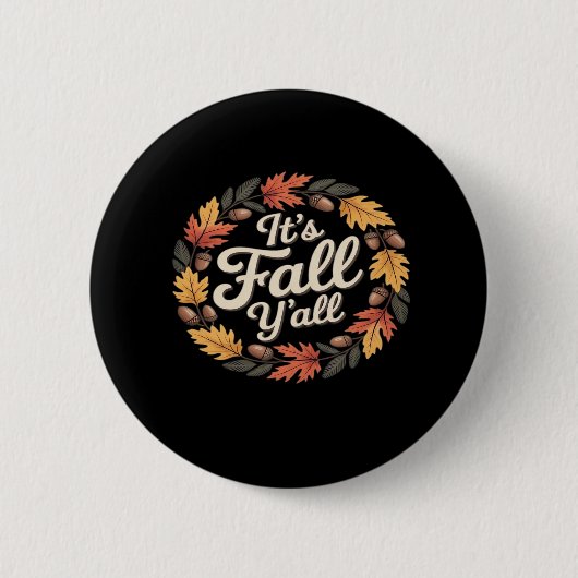 Es ist Herbst Y's Halloween Bats Pumpkin Fall Hall Button (Vorderseite)