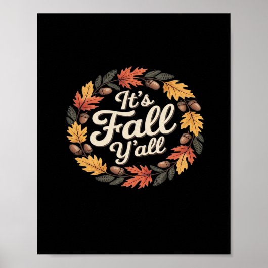 Es ist Herbst Y's Halloween Bats Pumpkin Fall Hall Poster (Vorne)