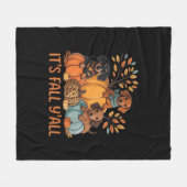 Es ist Herbst Y's Herbst Dackel Pumpkins Fall Fleecedecke (Vorderseite (Horizontal))