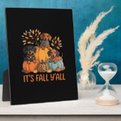 Es ist Herbst Y's Herbst Dackel Pumpkins Fall Fotoplatte (Seite)