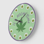 Es ist höchste Zeit Unkraut Leaf grüne Lila Angewo Große Wanduhr (Winkel)