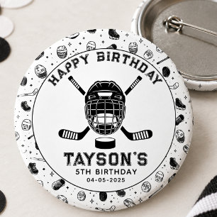 Es ist Hockey-Zeit zum 5. Geburtstag Button