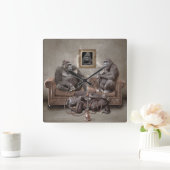 Es ist Hookah Time Clock Quadratische Wanduhr (Zuhause)